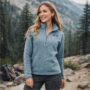 Patagonia Better Sweater 1/4 Zip Blue Heather Size Medium